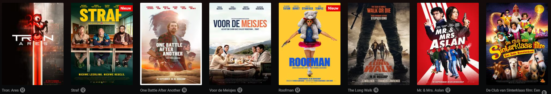 Huidige film aanbod